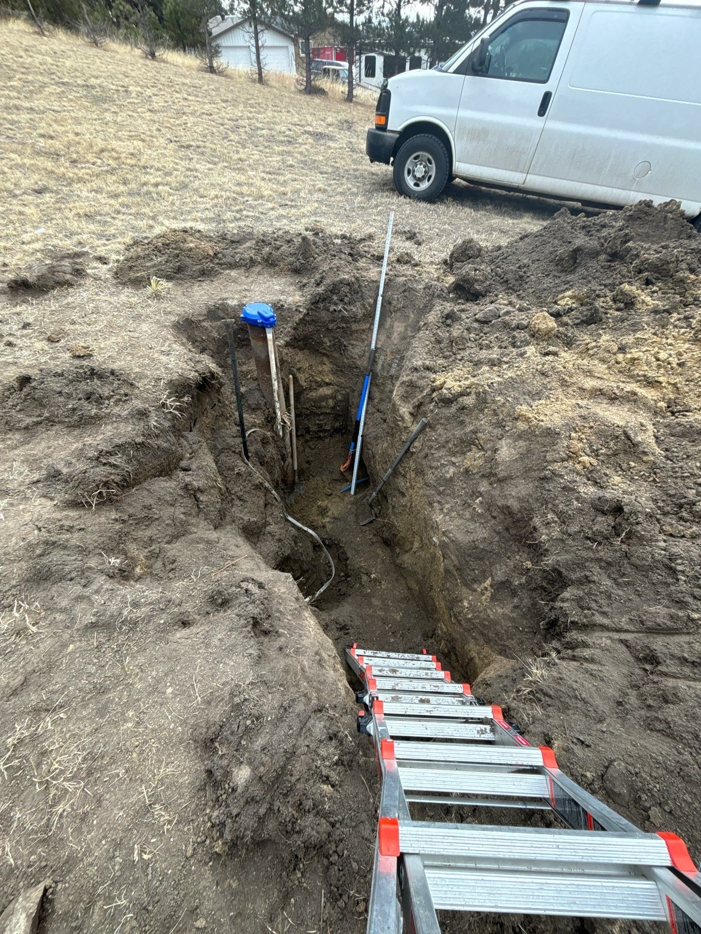 Trenching work background